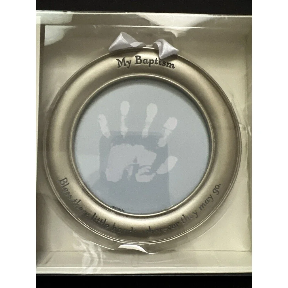 Hallmark Baptism Handprint Frame Bless These Little Hands Baby Print New In Pkg
